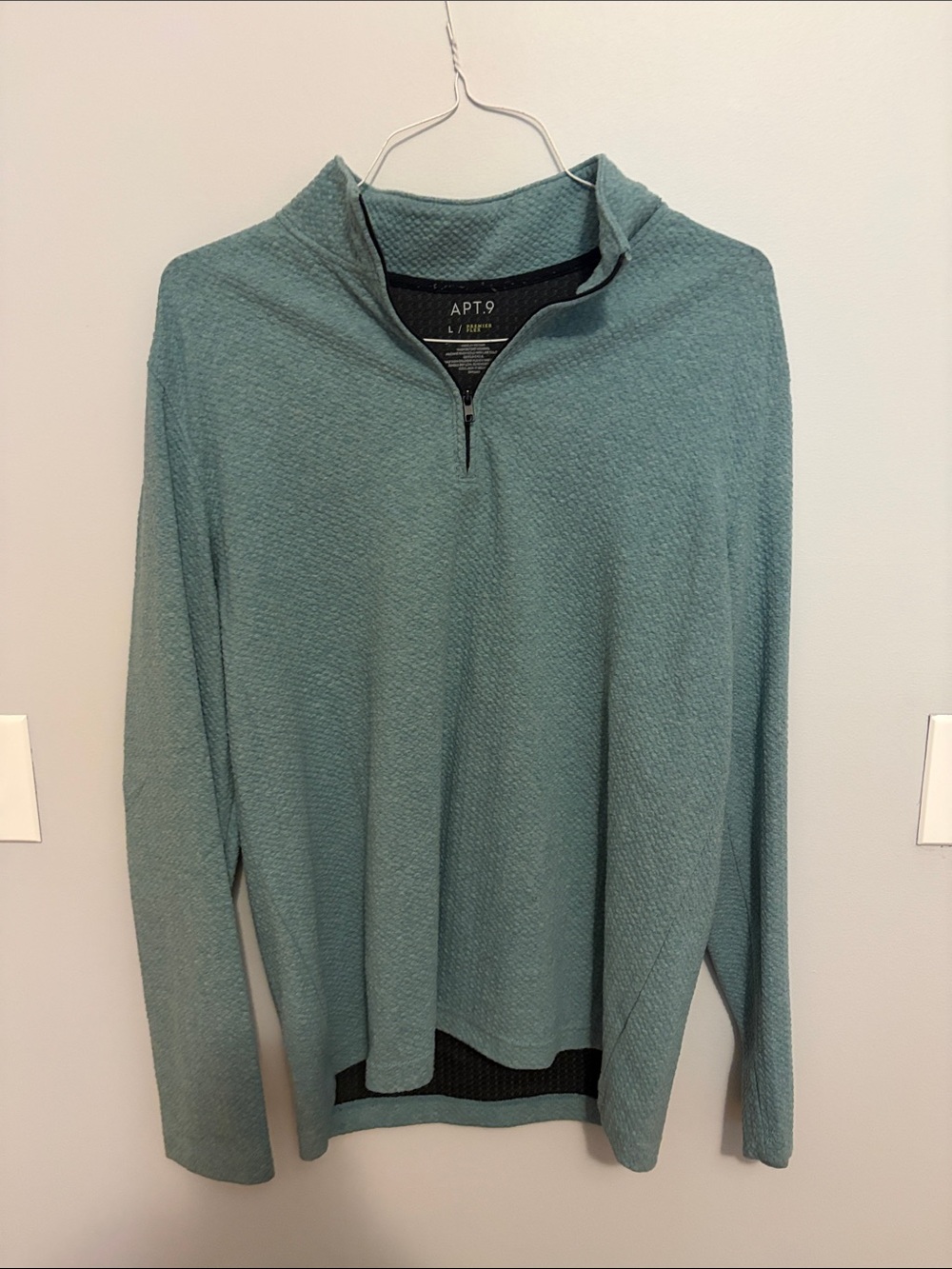 Apt. 9 Men's Seafoam Teal Half-Zip Sweater